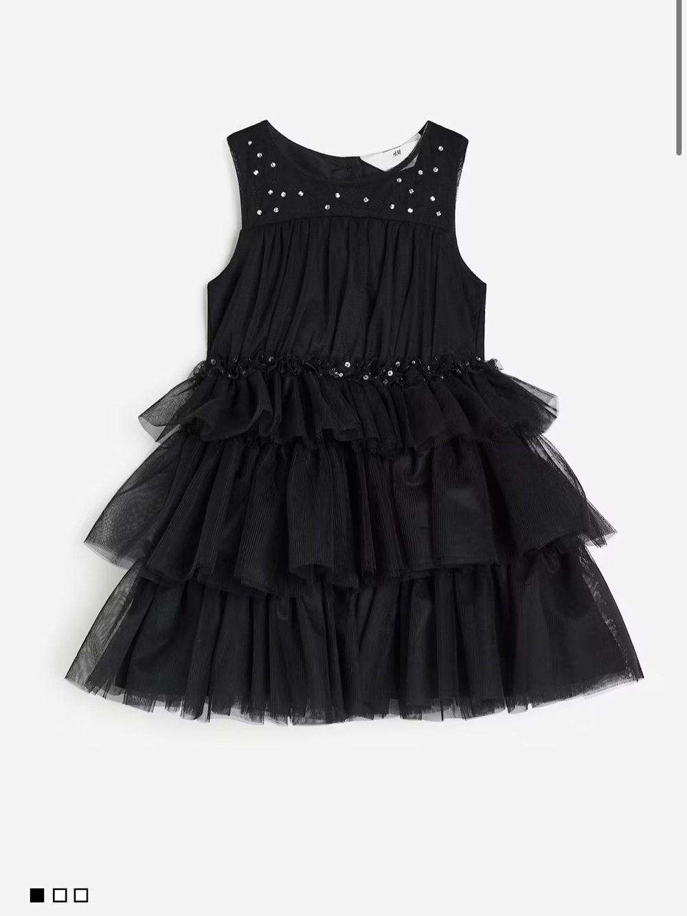 H&M Black Tulle Dress with Crystal Embellishments